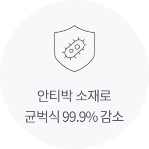 안티박 소재로 균번식 99.9% 감소